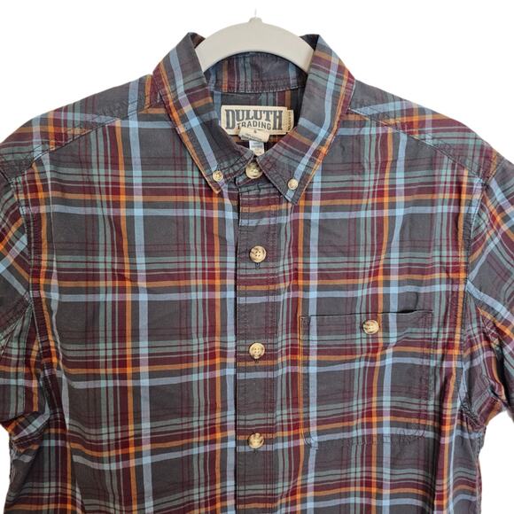 Duluth Trading Co Shirt Button Down Shirt Men S Gray Plaid Shirt Casual Shirt - Picture 2 of 7